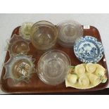 Vaseline glass plus other finger bowls and various china