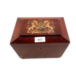 A 19th Century mahogany two compartment tea caddy,
