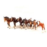 Seven small Beswick horses and ponies