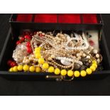 Two boxes of costume jewellery