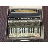 A cased Santianelli piano accordion