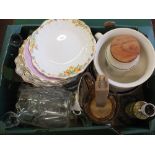 Two boxes of china and glass