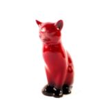 A Royal Doulton Flambe seated cat,