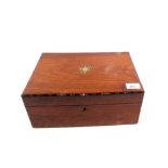 A mahogany sewing box plus a mahogany writing slope (no interior)