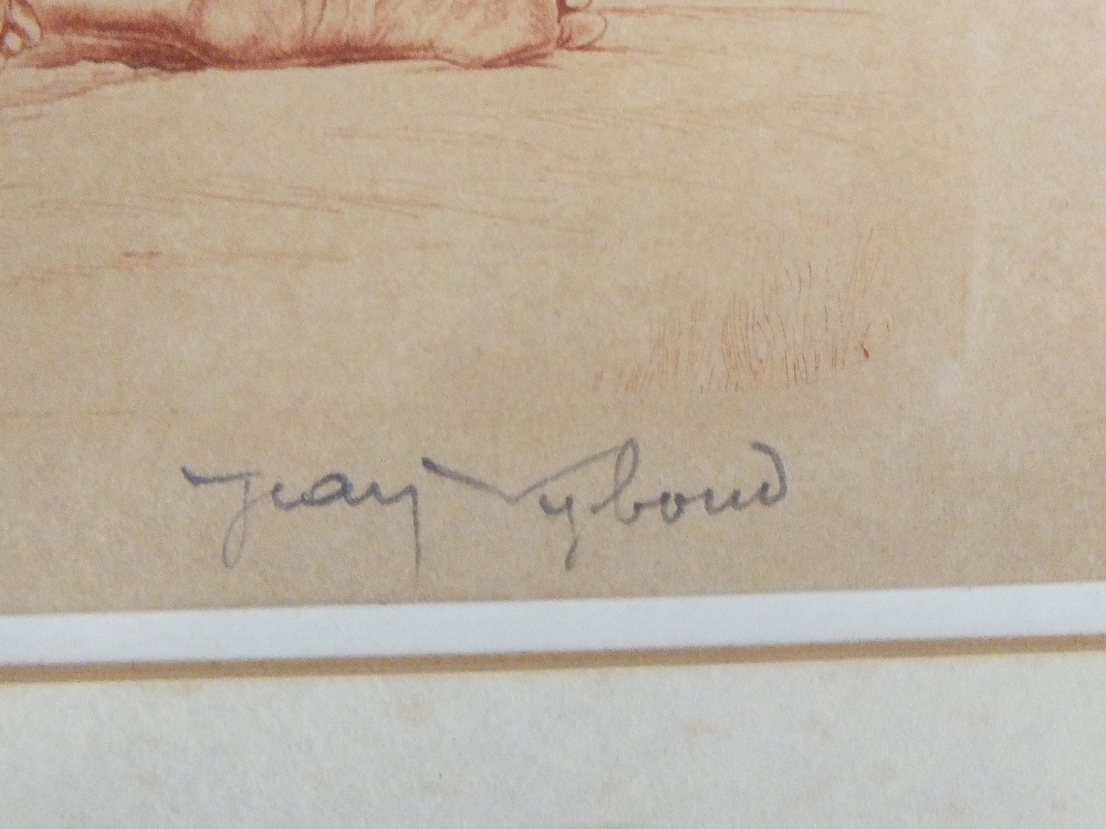 Jean Vyboud (1872-1944) two artist signed etchings in brown/red ink, - Image 2 of 4