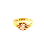 An 18ct gold diamond set gypsy ring,