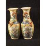 A pair of 19th Century polychrome vases (as found)