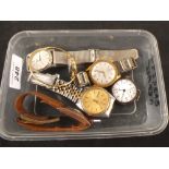 A 9ct gold gents wristwatch (as found),