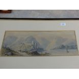 Withdrawn Two continental lake and mountain scene watercolours,