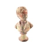 A Victorian bronzed bust of a boy,