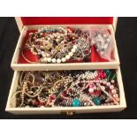 Two boxes of costume jewellery