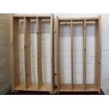 Two sets of pine wall hanging shelves