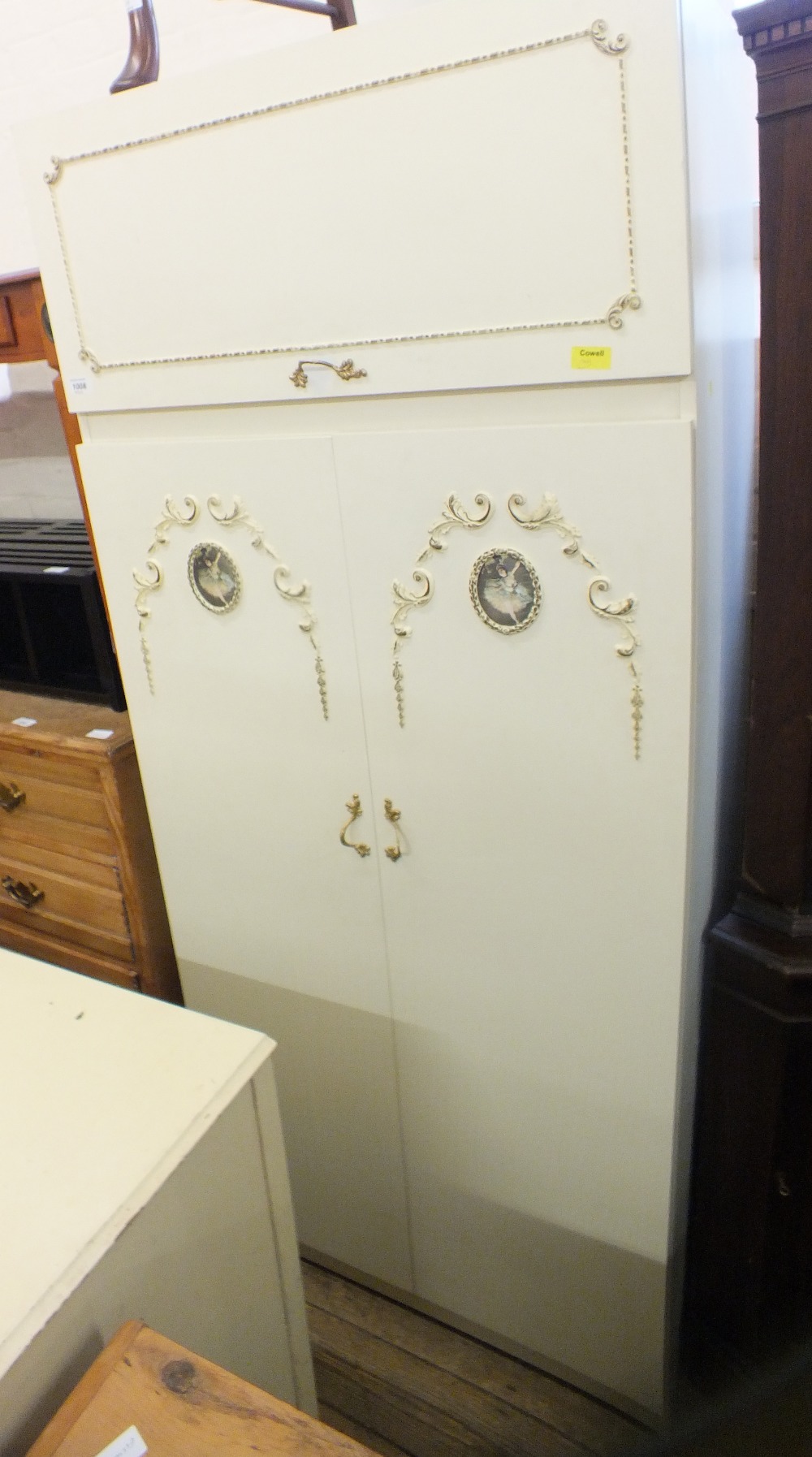 A cream and gilt painted French style wardrobe and matching chest of five drawers - Image 2 of 2