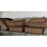 Five wicker bread roll baskets