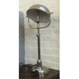 An chrome adjustable student's lamp