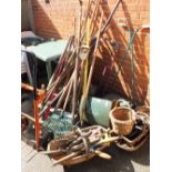 A large quantity of garden tools