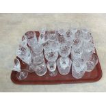 Various cut drinking glasses,