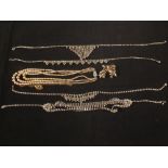 Various diamonte plus other necklaces etc