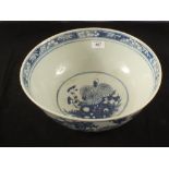 A 19th Century Chinese blue and white bird and floral bowl,