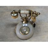 An onyx and brass telephone
