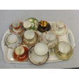 Various coffee cans, cups and saucers, Coalport, Noritake,
