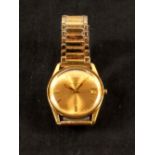 A gents 18ct gold Eteramatic 300 Chronometer wristwatch on gold plated bracelet,