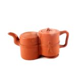 A Yixing double teapot