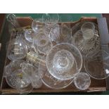 Various cut glass vases,