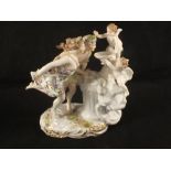 A 19th Century group of two ladies and cherubs,