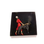 A Butler and Wilson lady walking dog brooch