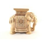 A pottery elephant garden seat