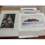 A folder of various pictures and prints