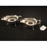 Two silver Mappin & Webb Ltd sauce boats,