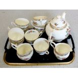 A Coalport Ming Rose part tea set (two trays)