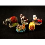 Five Halcyon Days enamel and porcelain animal boxes