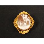 A Victorian yellow metal cameo brooch