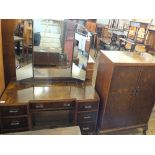 A 1930's two piece bedroom suite marked Waring & Gillow,