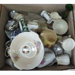 A box of various china and glass