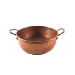 A Victorian copper jam pan