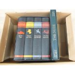 Various volumes of Folio Society in slip cases including Wainwrights Guide, Pepys Diary,