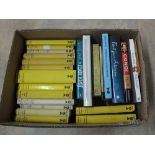 Various volumes on literature and biographies including Gollancz yellow jackets (two boxes)
