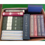Various volumes of Folio Society in slip cases including Wilkie Collins, Decameron,
