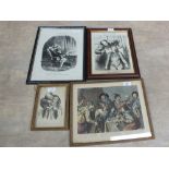 Four 19th French prints of dental interest