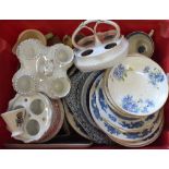 Two boxes of various china and glass
