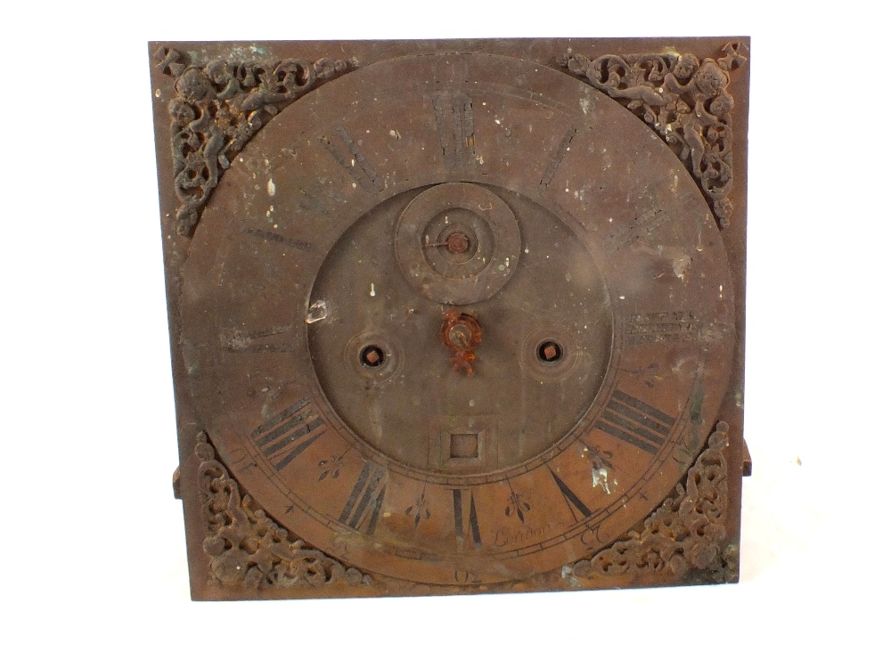 A brass long cased clock movement by J.N.