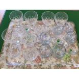 Various cut and stem drinking glasses (two trays)