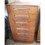 A G Plan narrow chest of six drawers