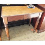 A Victorian oak hall table with single drawer