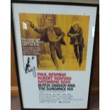 A framed film poster Butch Cassidy and the Sundance Kid,