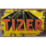 An enamel Tizer sign,